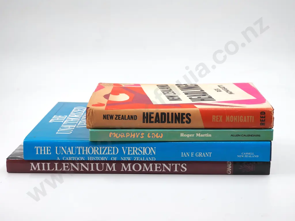 Lot of Four Books Related to New Zealand Media and Cartoons Image 1++