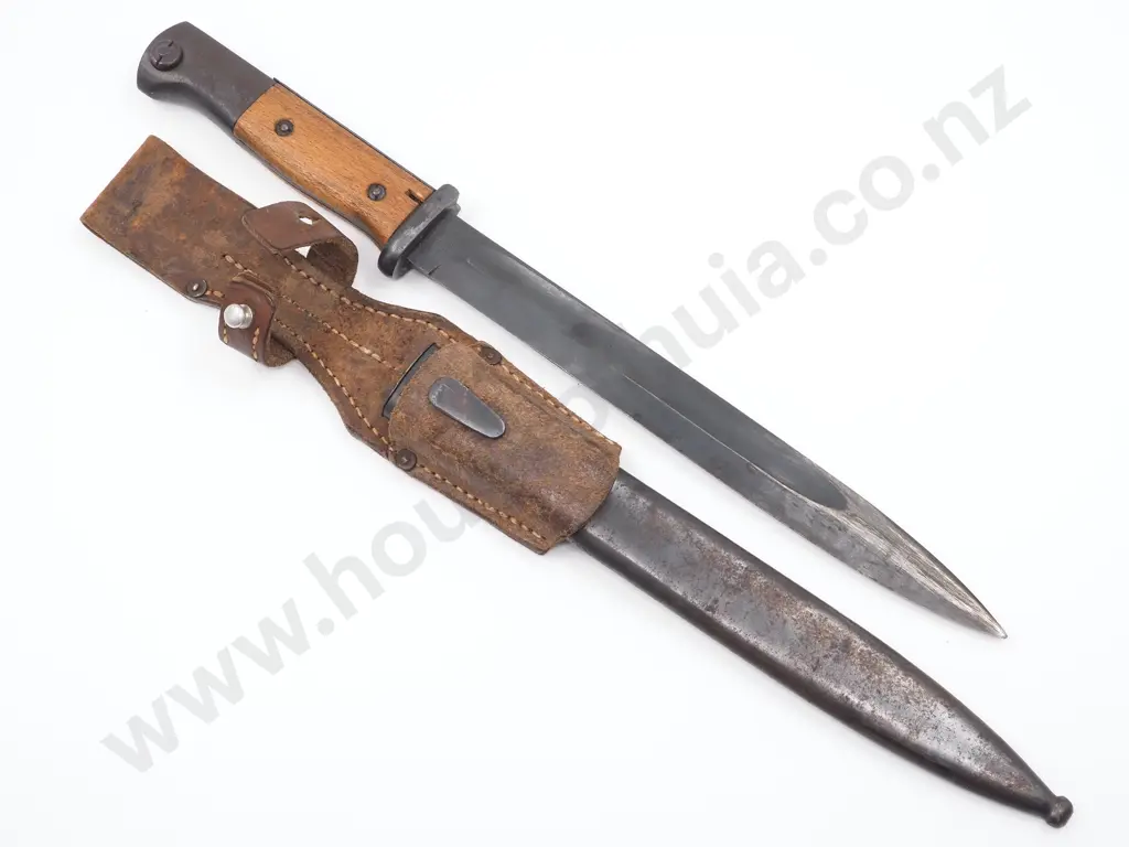 German WW2 Mauser Bayonet: 1943 Dated, ASW Stamped, W Original Scabbard & Frog  Image 1++
