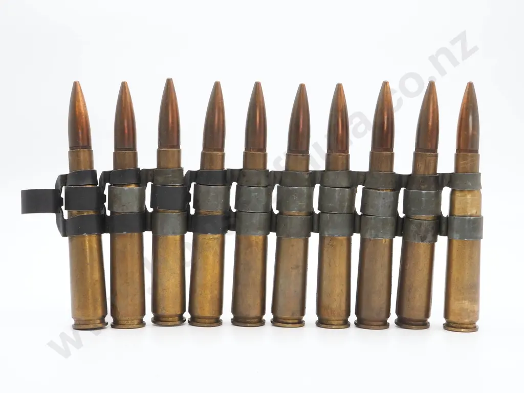 Steel Belt of .50 Calibre Ammunition: Inert & Ten Bullets Image 1++