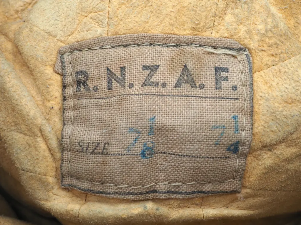 WW2 RNZAF Flying Helmet B Type w Non Matched Mk 8 Goggles on Hat Stand Image 1++