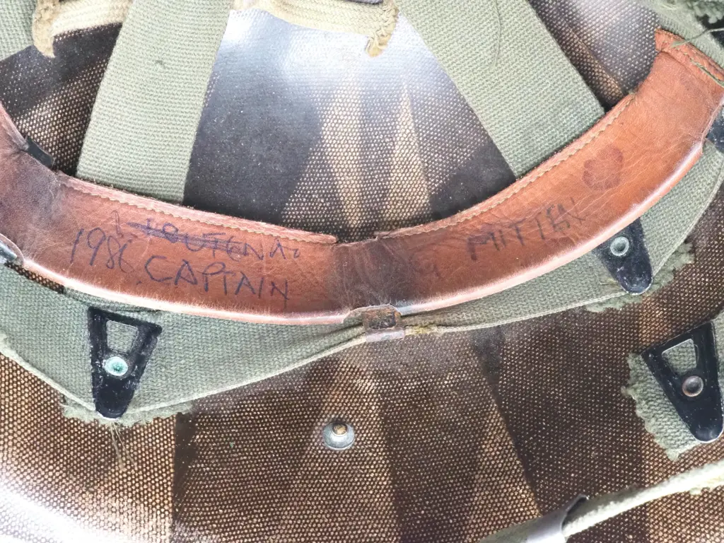 Vietnam War NZ Issue American Helmet w Liner: Dated 1986 to a Captain Image 1++