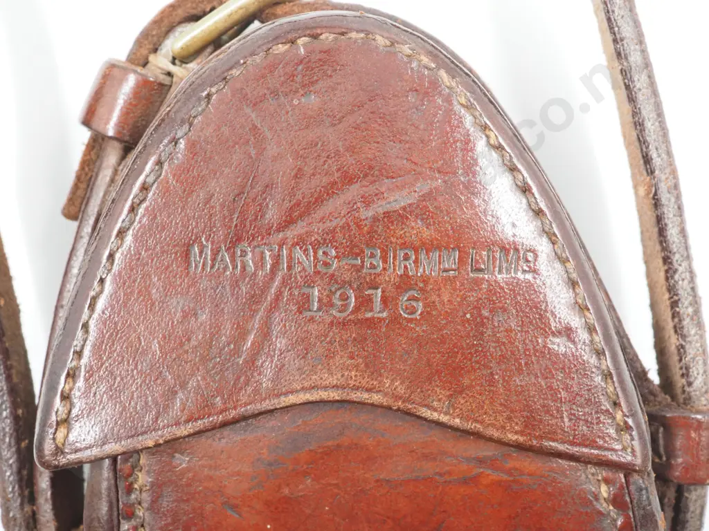 1916 Dated Military Compass w Mother of Pearl Face: Martins Birmingham Manufacture - in Original Leather Case Image 1++