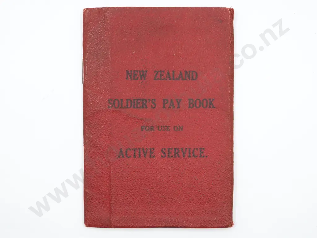 WW1 New Zealand Soldiers Paybook 78182 Image 1++
