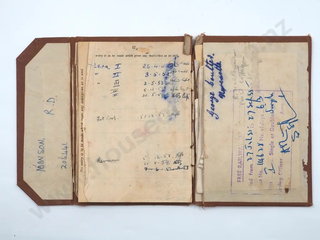 NZ Korean War Paybook & Assorted Documents incl Certificate of Service (Kayforce)  Image 1++