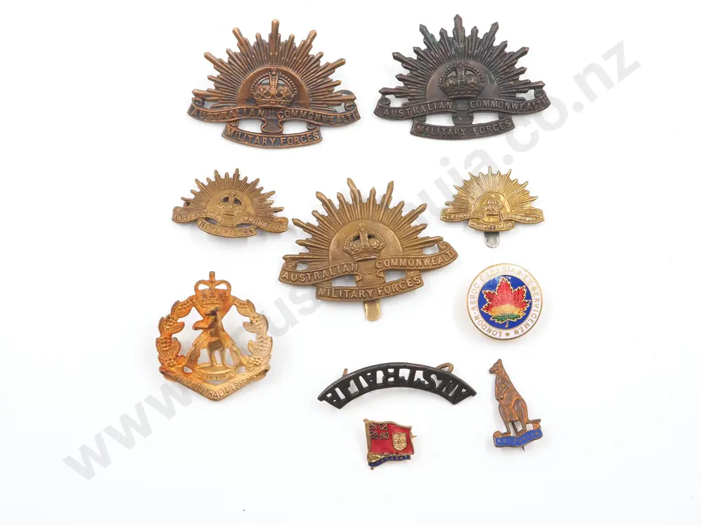 Assorted Lot of Australian Cap & Collar Badges Image 1++
