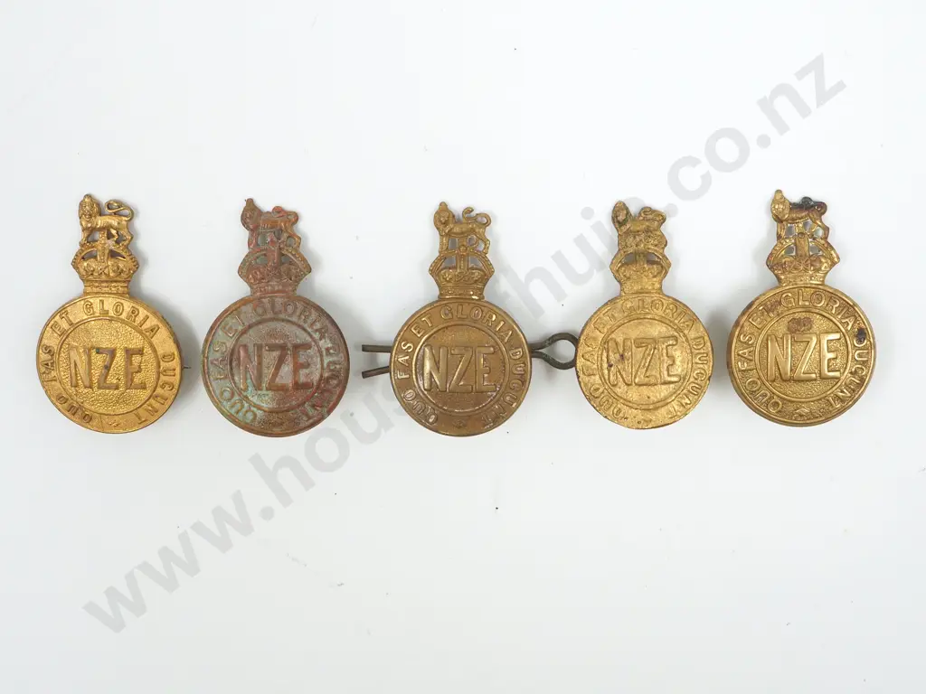 Five New Zealand Engineers Cap Badges, Various Condition Image 1++