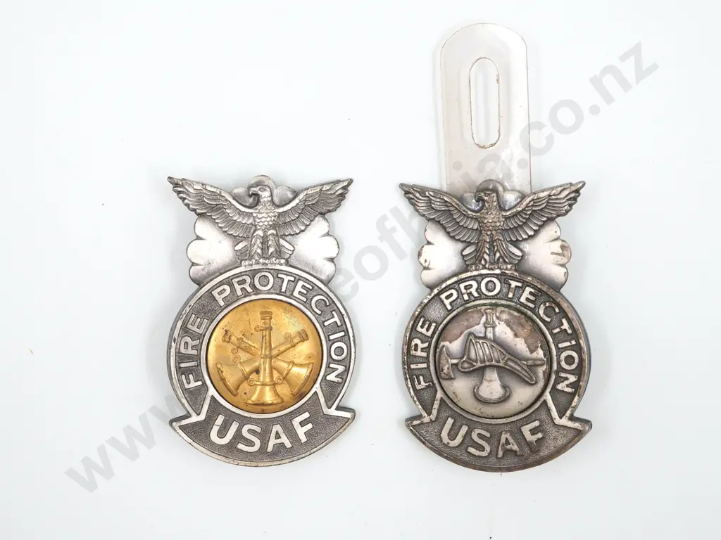 Two Philippines USAF Fire Protection Badges  Image 1++