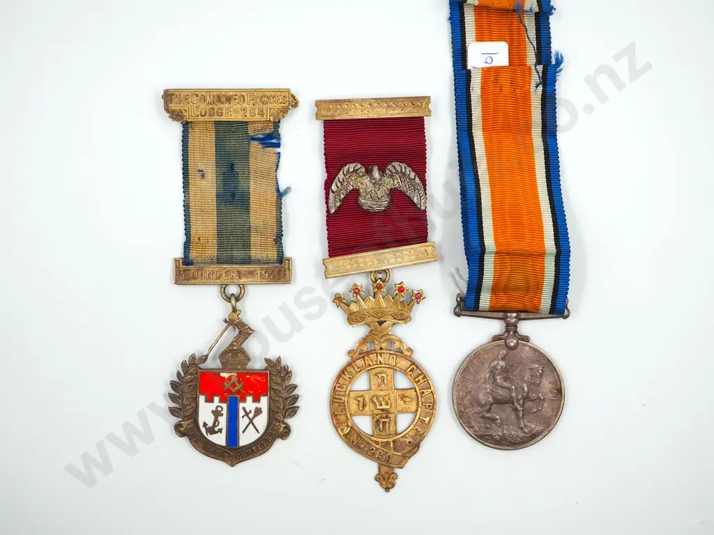 NZEF BWM and Masonic medals to 26737 Armstead Image 1++