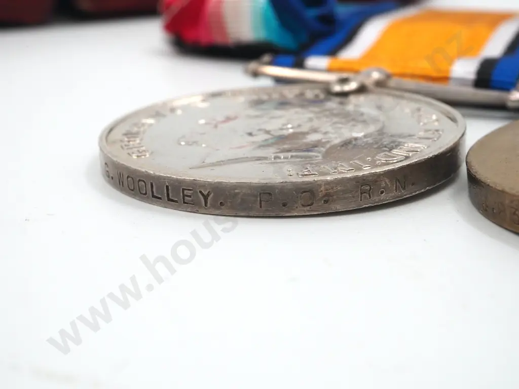 Imperial Service Order Naval Medal Group to George Albert Woolley WWI & WWII Medals Image 1++