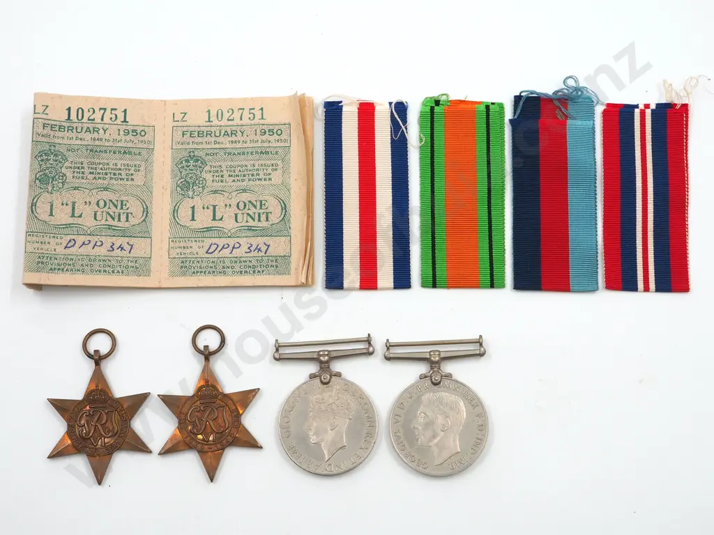 WWII Medal Group Awarded w 1950's Coupons Image 1++
