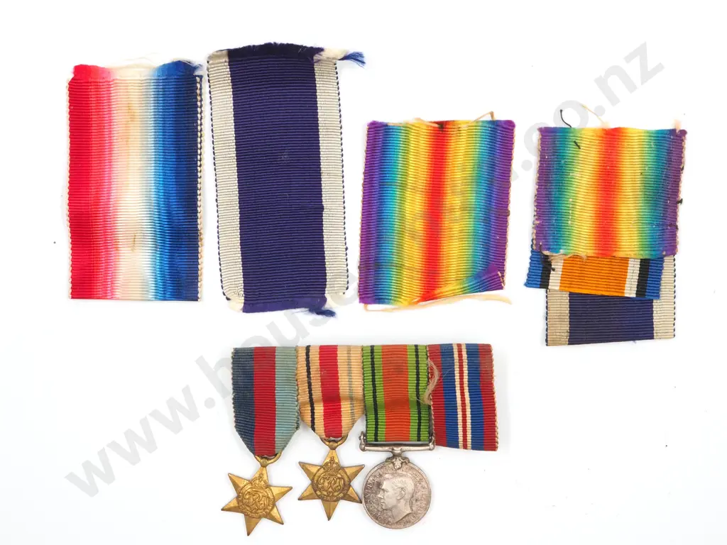 Three WWII Miniature Medals & Assorted Medal Ribbon Image 1++