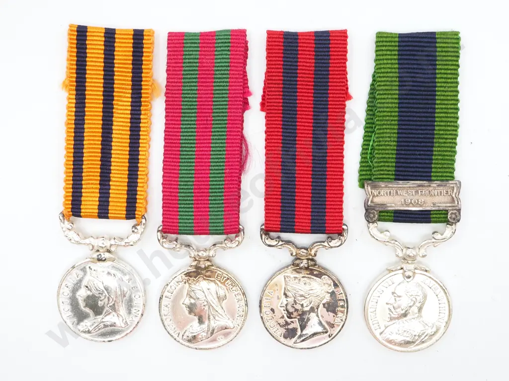 Three Victorian & One Edwardian Miniature Campaign Medals Image 1++