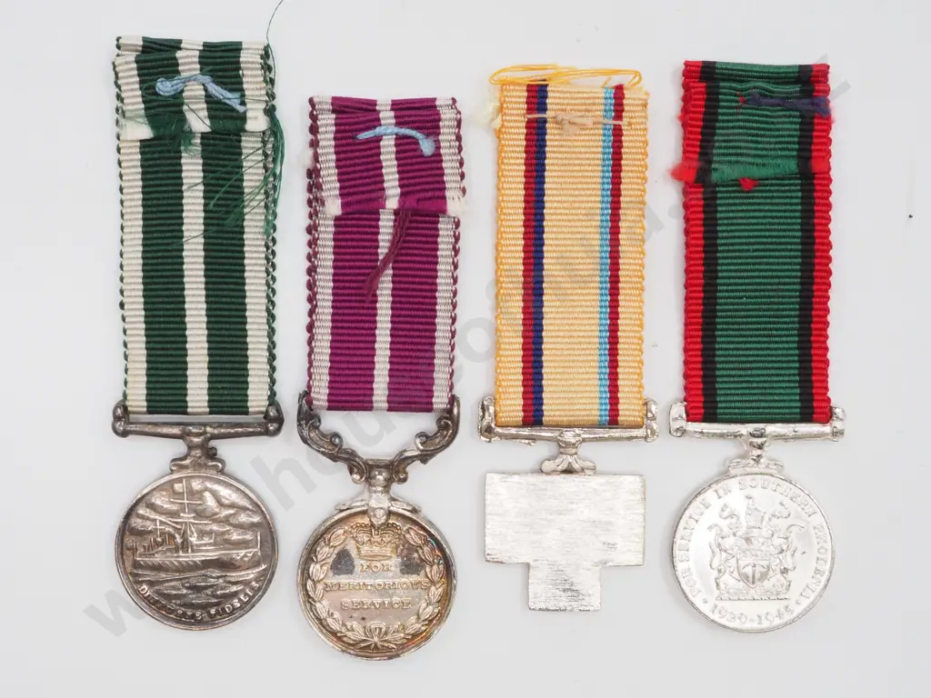Four Assorted Miniature Medals: Three George VI Image 1++