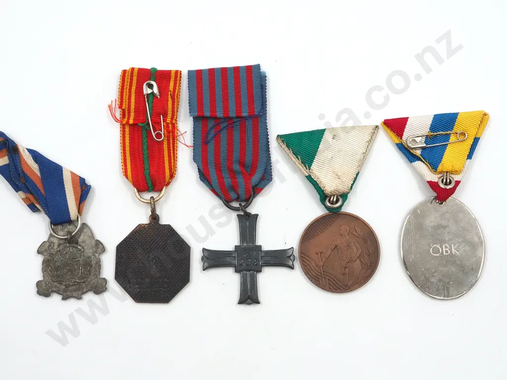 Assorted Lot of Five Foreign Medals Image 1++