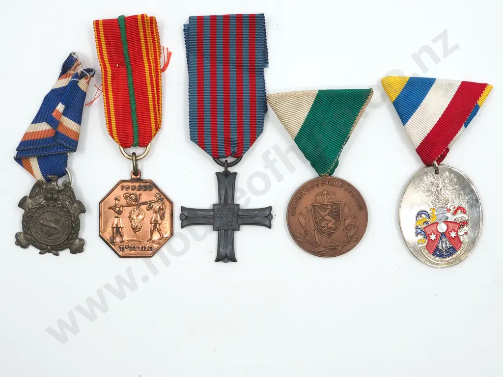 Assorted Lot of Five Foreign Medals Image 1++