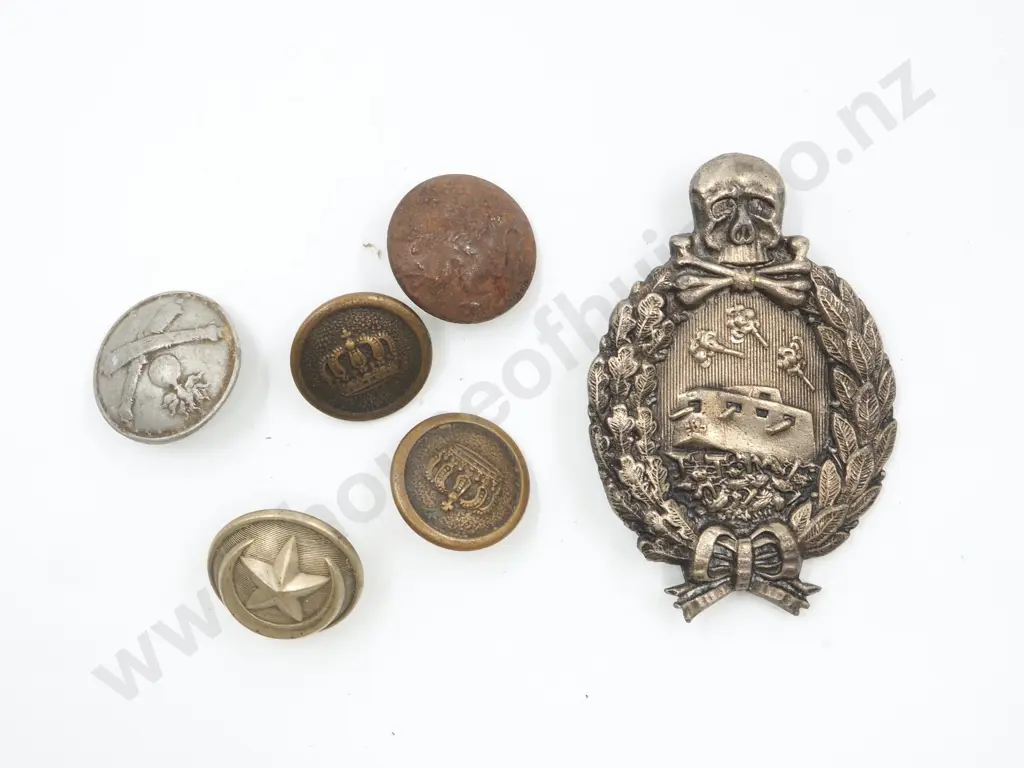 Assorted Lot of WW1 Badges & Buttons: German Tank Badge Likely Copy Image 1++