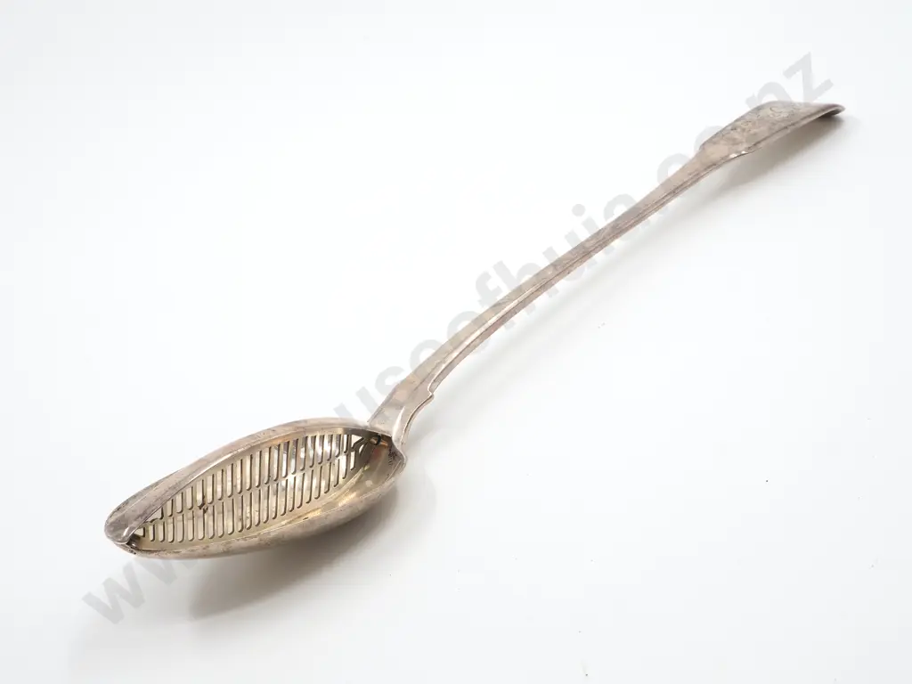 Substantial Sterling Silver Gravy Spoon: Engraved With the Crest of the  52nd foot Image 1++