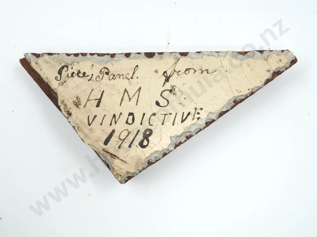 Piece of Decking Wood from HMS Vindictive 1918  Image 1++