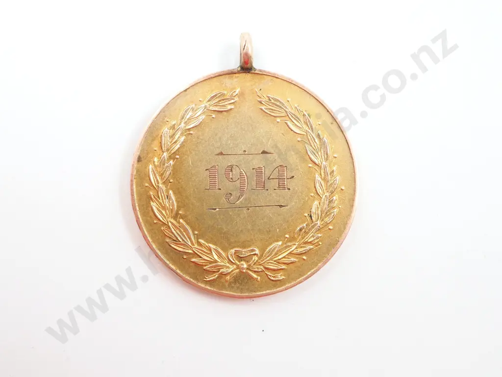 NZFU 9ct Gold Rifle Competition Fob: Won by Kaiapoi Branch, A W Ironside Image 1++