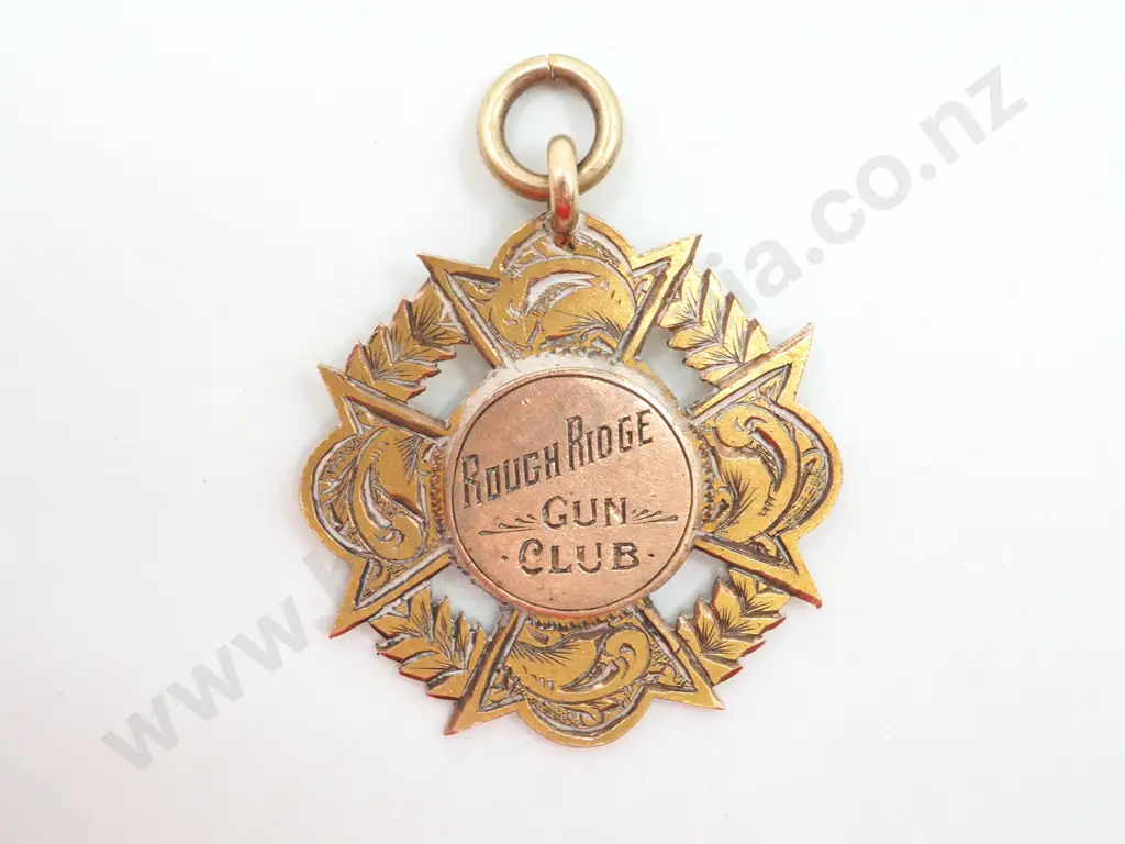 Rough Ridge Gun Club 9ct Gold Fob Medal: T Clouston 1927 Image 1++