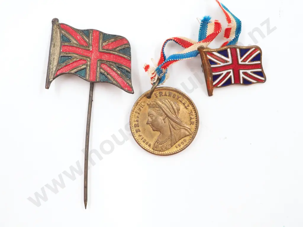 Boer War Patriotic Pin & Two Union Jack Pins Image 1++