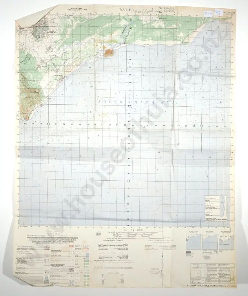 Vietnam War Map: Area of Operations NZ Infantry & NZ Artillery  Image 1++