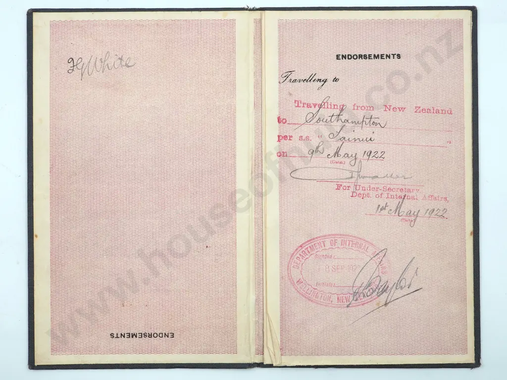 Passport Signed by Freyberg - Mixed lot of Ephemera Related to Soldier White Image 1++