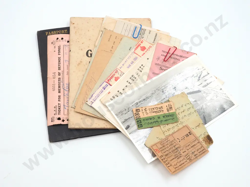 Passport Signed by Freyberg - Mixed lot of Ephemera Related to Soldier White Image 1++