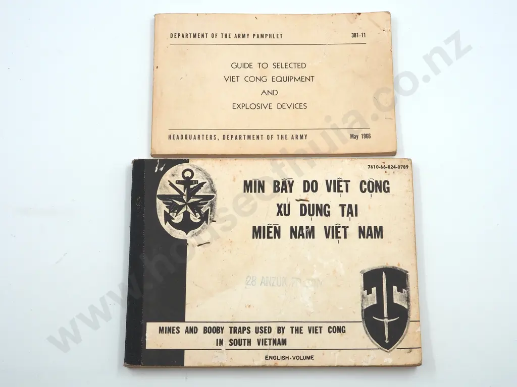 Two Vietnam Books 1965/66: Mines and Booby Traps of the Viet Cong / Guide to Selected Viet Cong Equipment & Explosives Image 1++