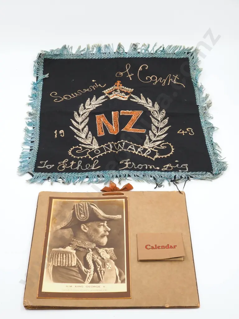 Two Patriotic Souvenirs: One Royal Calendar / One 1943 Pillow Case Image 1++