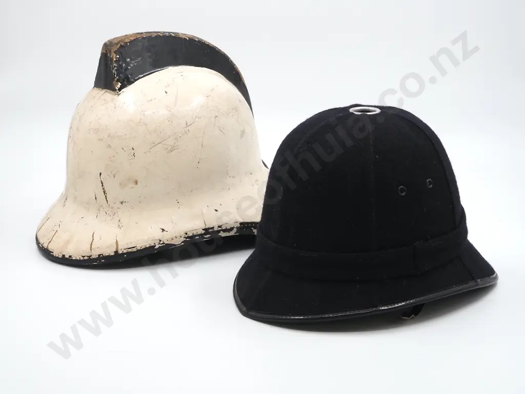 Two Civil Service Helmets:  Police & Fire Image 1++