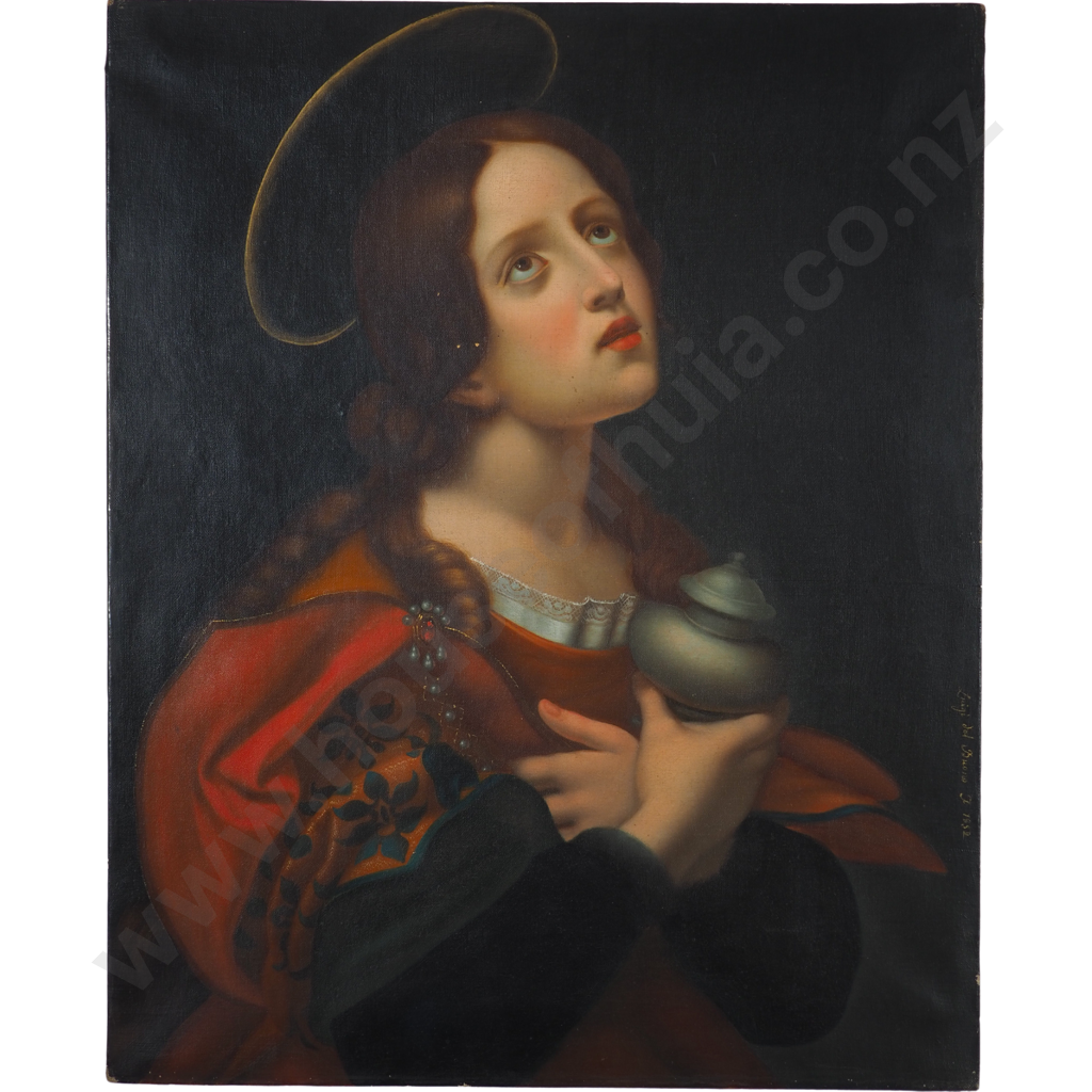 Santa Maria Magdelena Italian School 18th Century Copy After Carlo Dolci: Luigi del Buono 1852 Image 1++