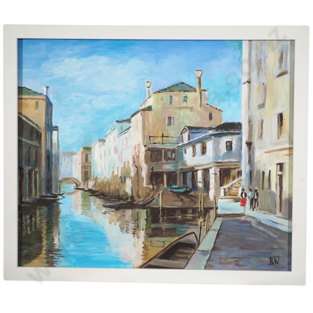 B W: Venetian Canal Scene Image 1++