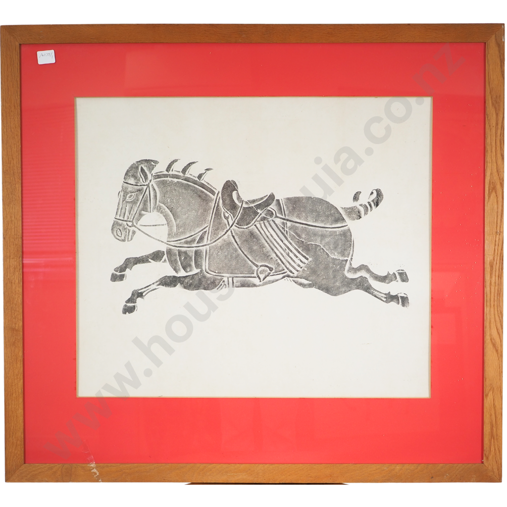 Large Gravestone Rubbing of One of six horses of the T'ang Dynasty Image 1++