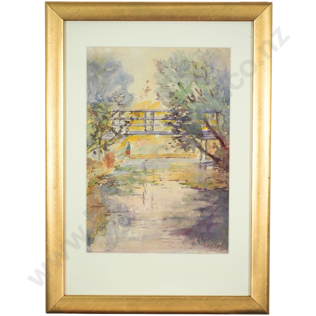 A Stokes 1929: Bridge Over River Image 1++