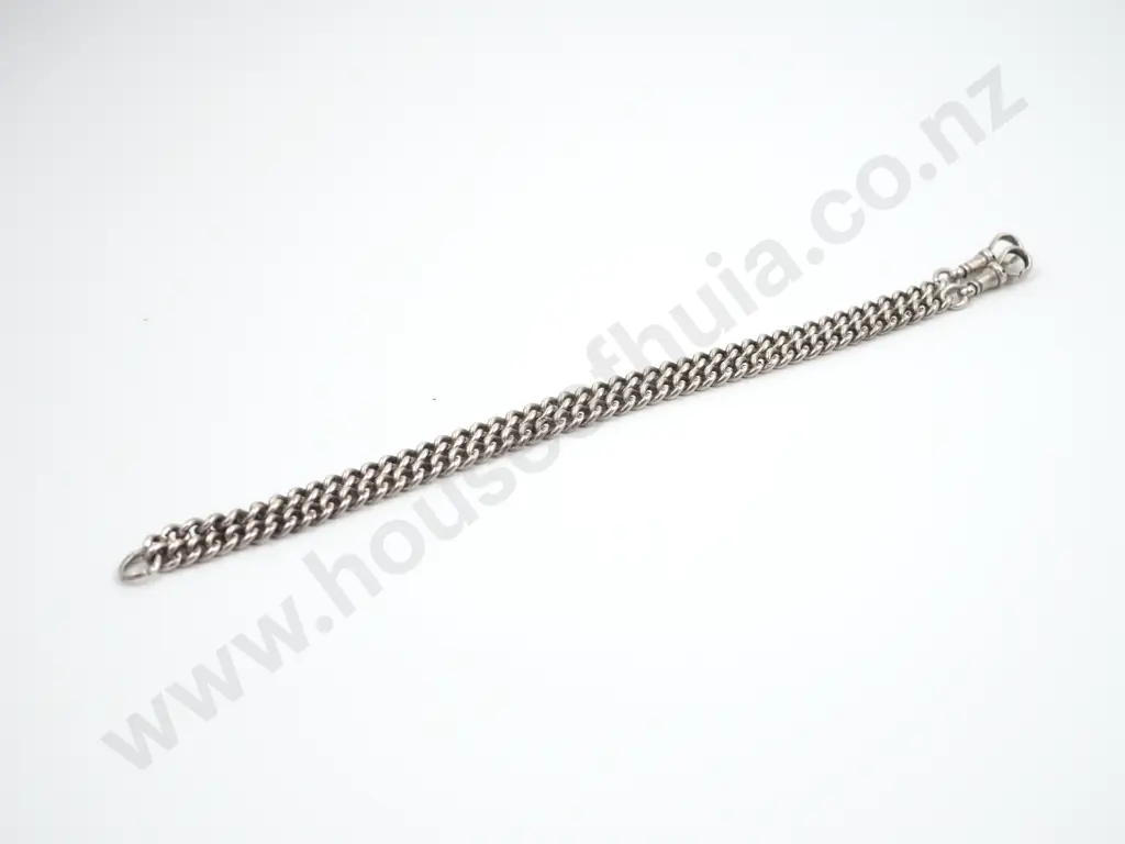 Antique Sterling Silver Curb Link Chain Image 1++