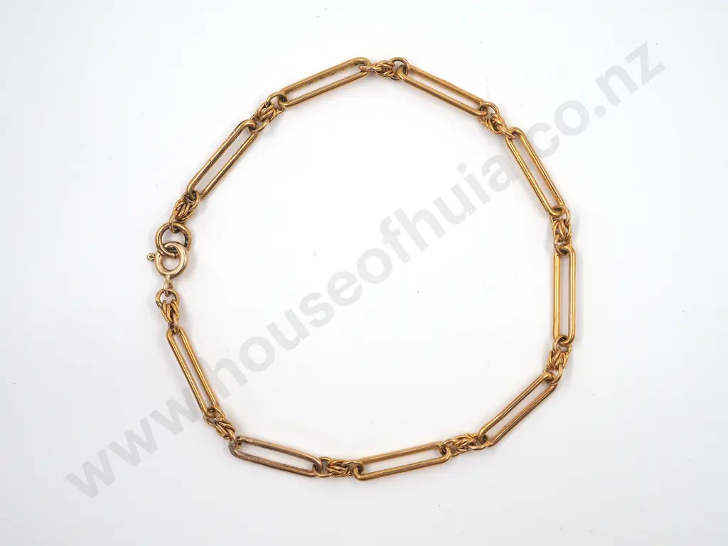 15ct Gold Paper Clip & Twist Link Bracelet Image 1++
