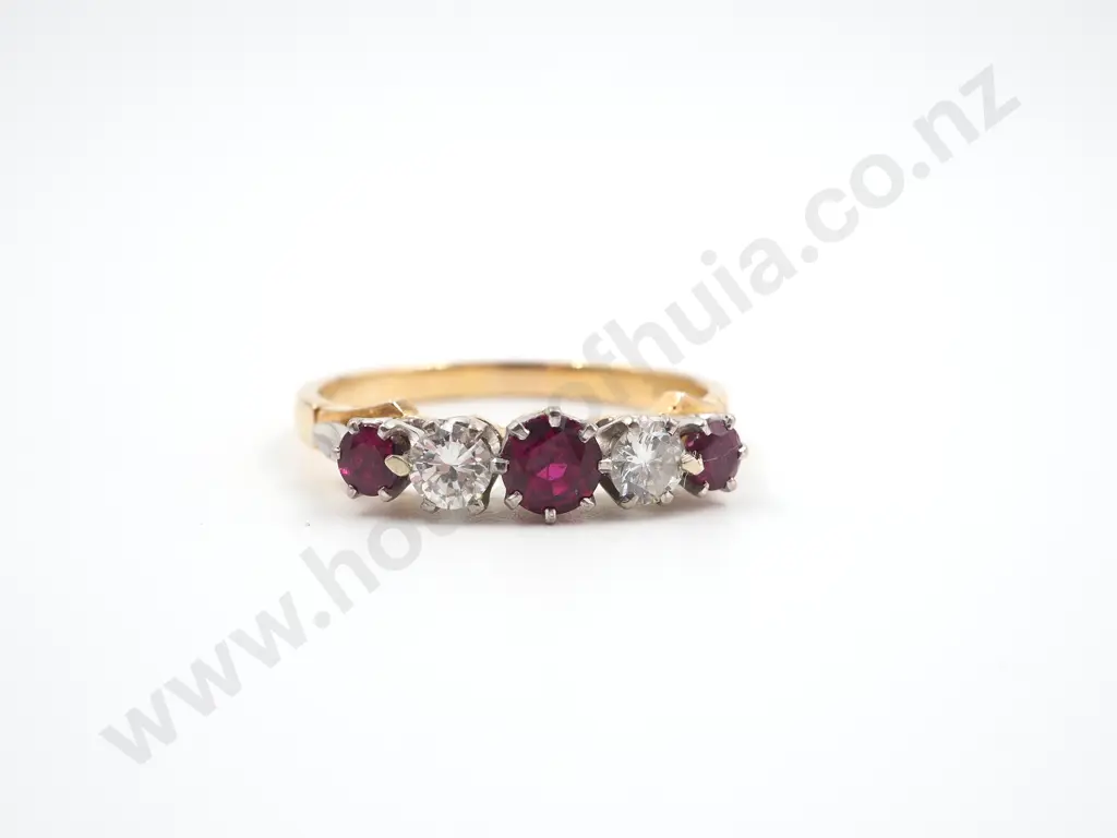 18ct Gold Ruby & Diamond Ring Image 1++