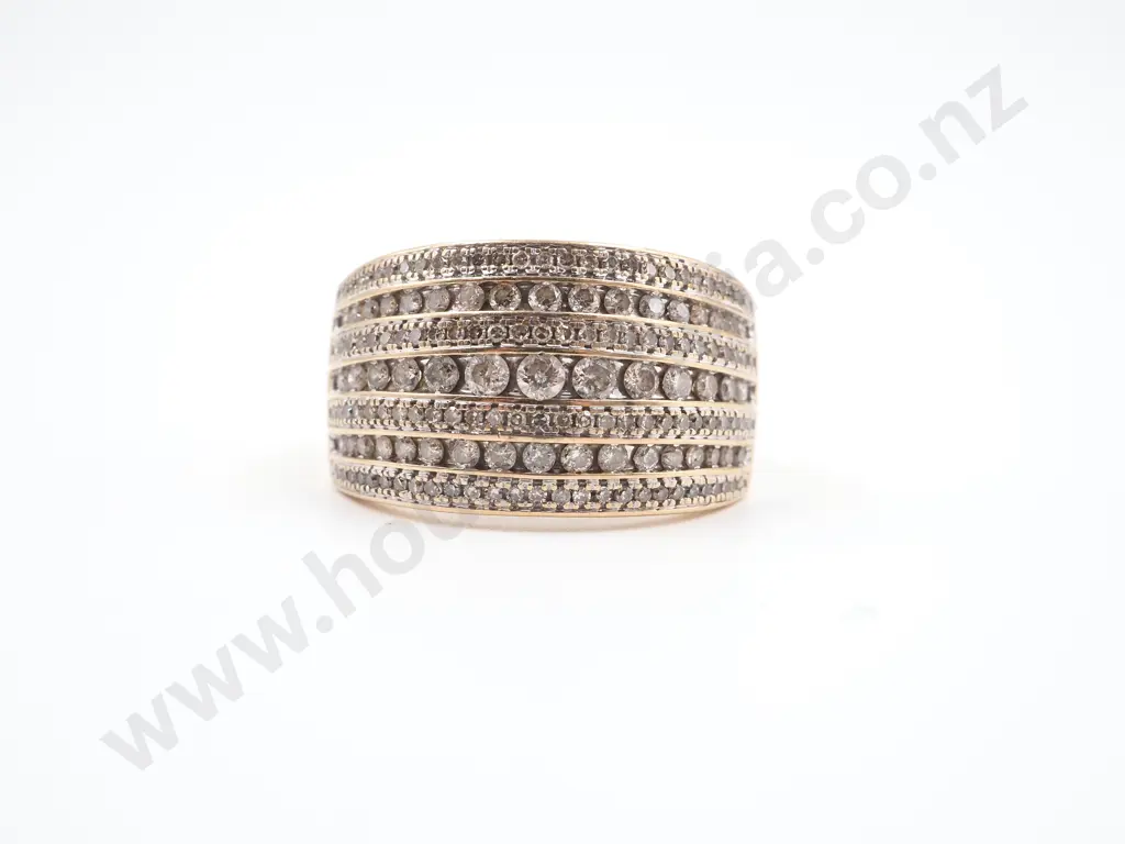 10ct Gold & Diamond Dress Ring Image 1++