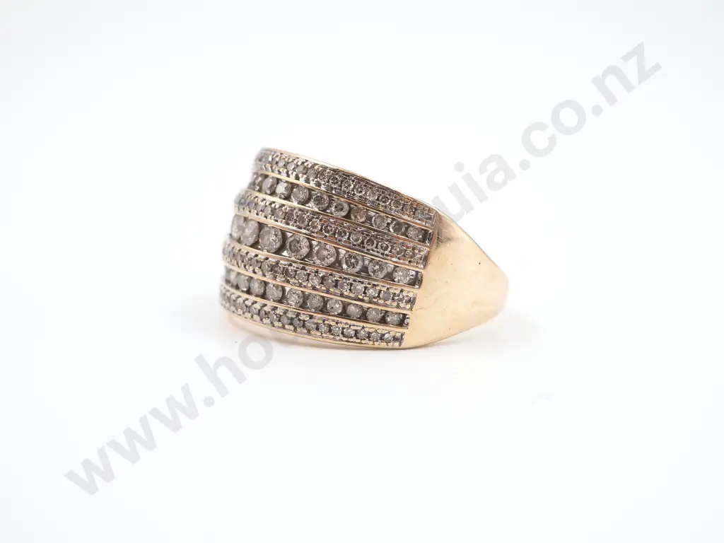 10ct Gold & Diamond Dress Ring Image 1++