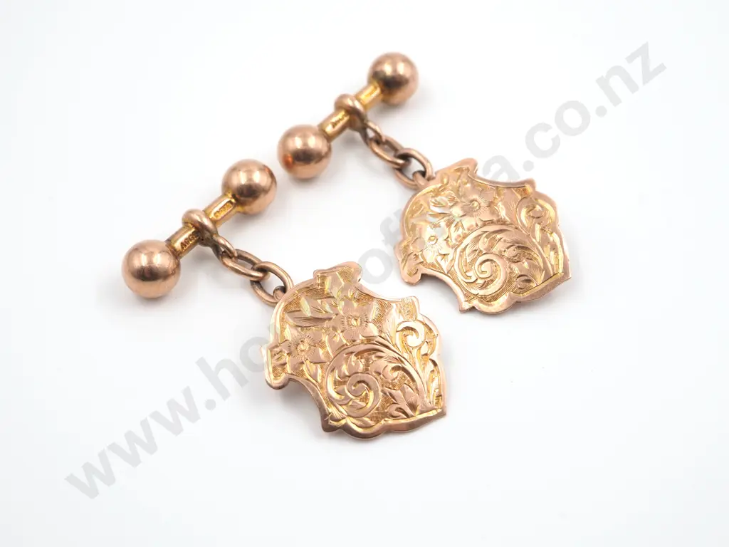 9ct Gold Superb Heavy Edwardian Cufflinks Image 1++