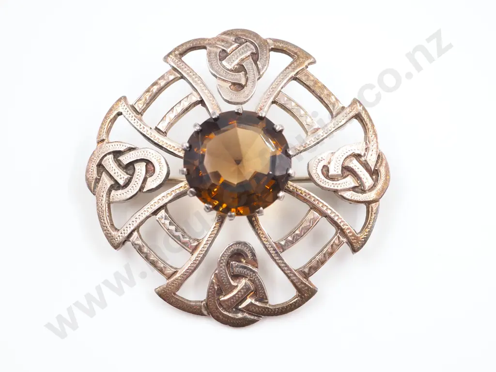 Sterling Silver Scottish Gemstone  Brooch Image 1++