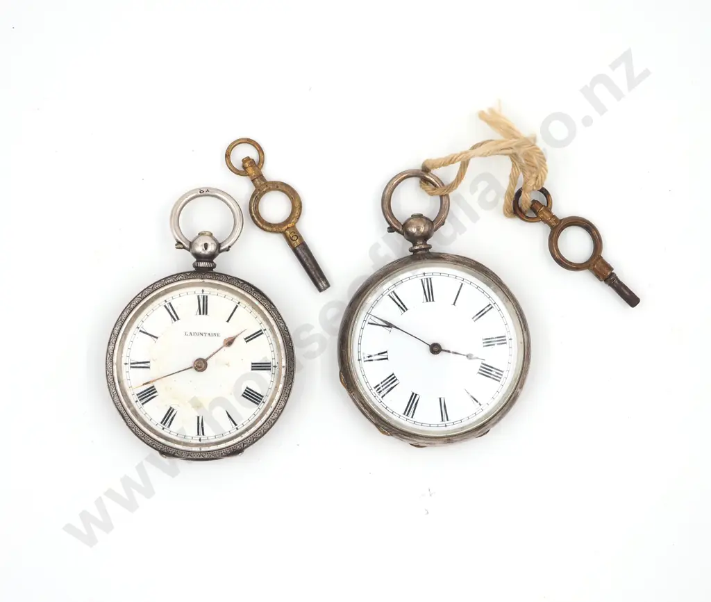 Two Sterling Silver  Ladies Pocket Watches Image 1++