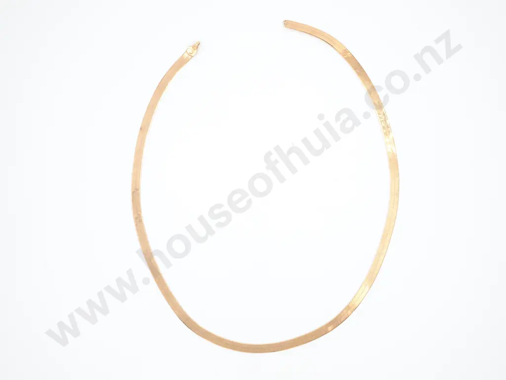9ct Gold Snake Link Necklace A/F Image 1++