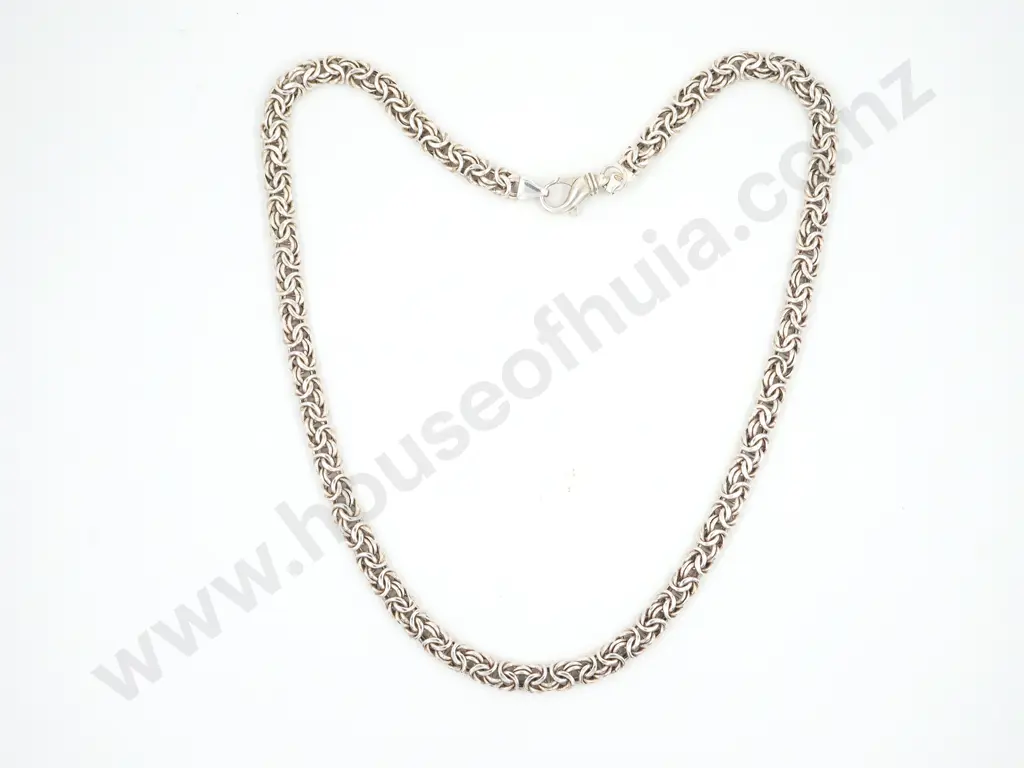 Sterling Silver Byzantine Link Necklace Image 1++