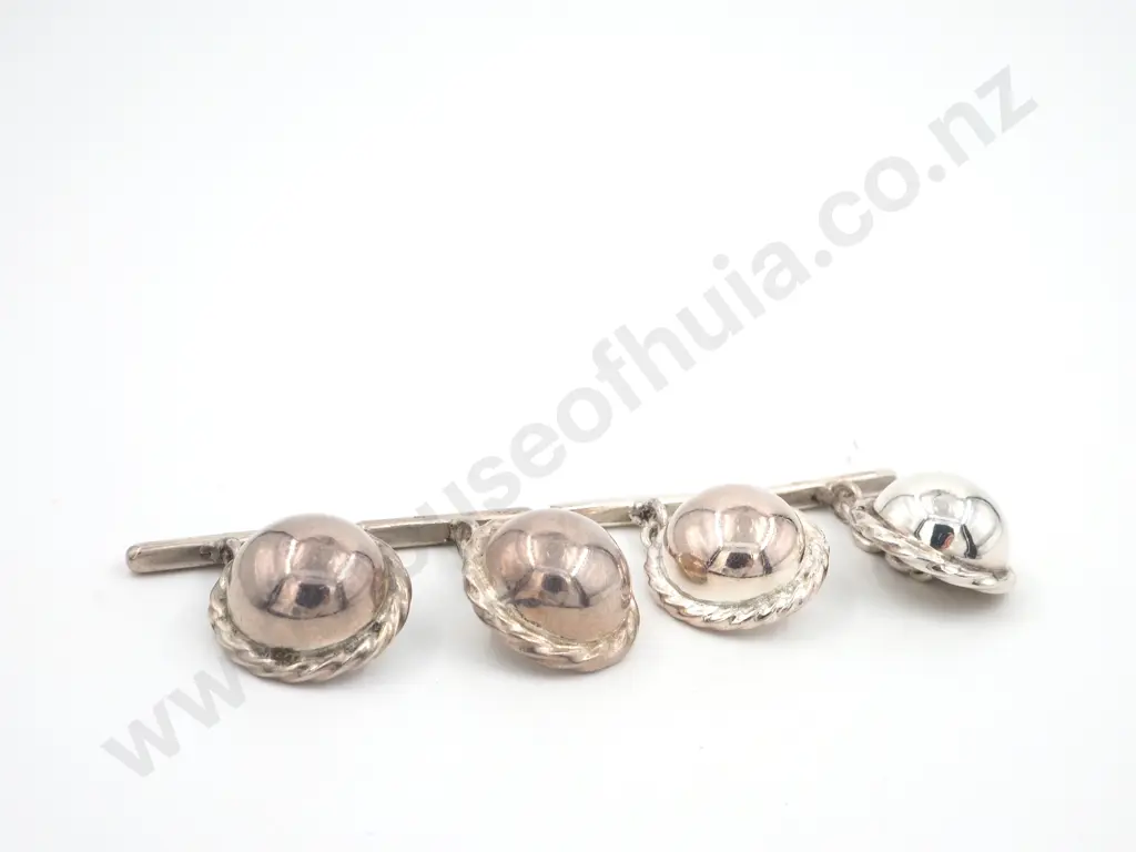 Two Pairs of Decorative Sterling Silver Cufflinks Image 1++