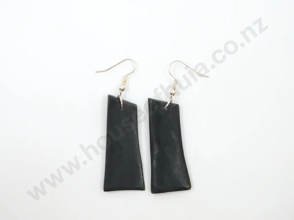 Modern Kawakawa Earrings on Sterling Silver Shepards Hooks Image 1++