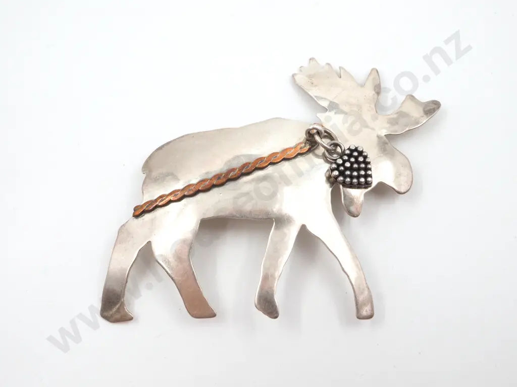 Sterling Silver Moose Brooch Image 1++