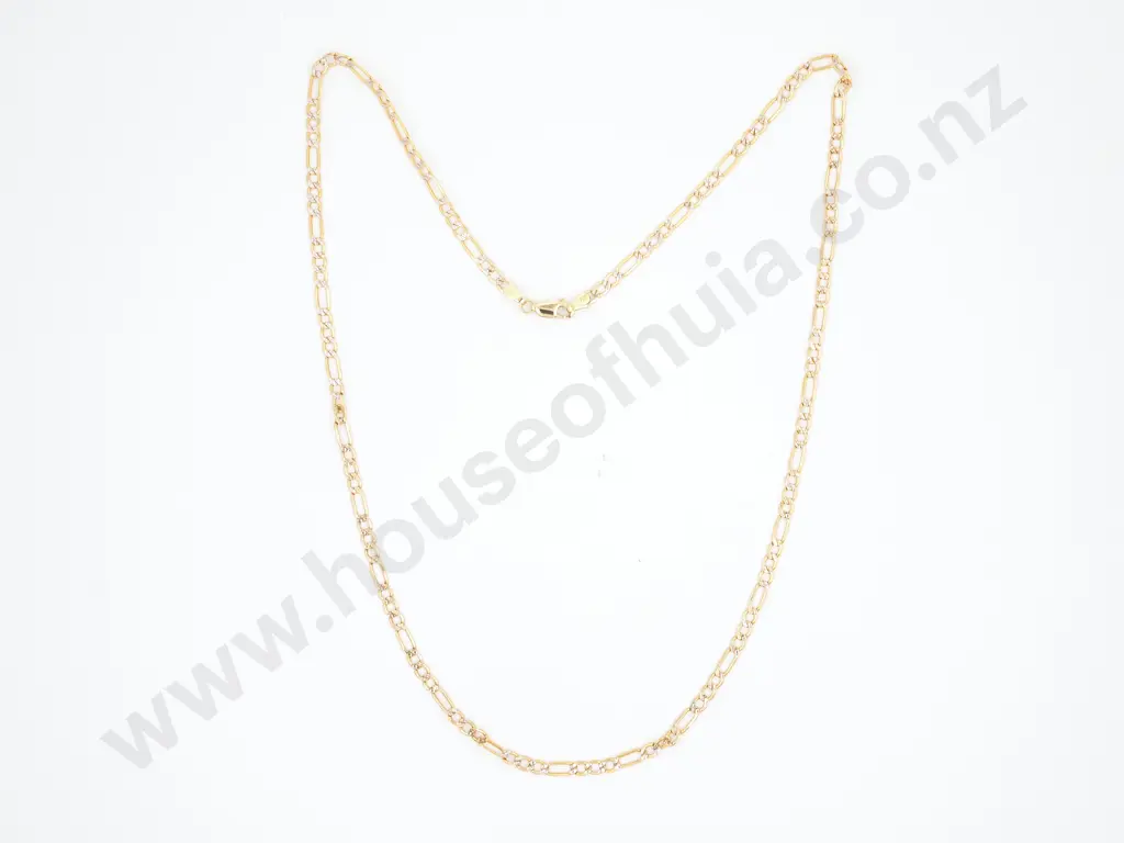14ct Gold Figaro Link Necklace Image 1++