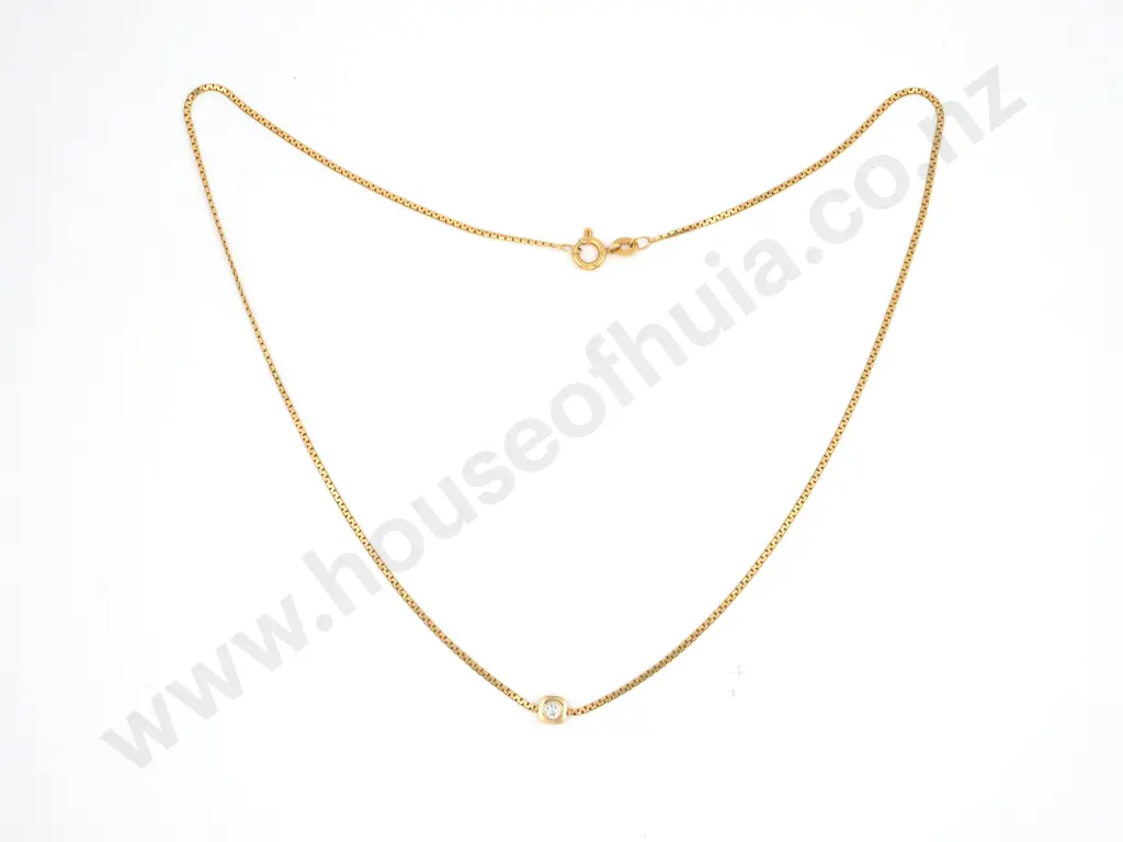 18ct Gold & Diamond Necklace Image 1++